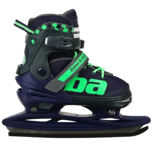 Коньки раздвижные BLACK AQUA AS-408 р.27-30 (темно-синий/зеленый)