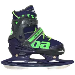 Коньки раздвижные BLACK AQUA AS-408 р.31-34 (темно-синий/зеленый)