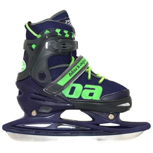 Коньки раздвижные BLACK AQUA AS-408 р.31-34 (темно-синий/зеленый)