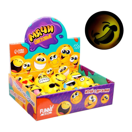 Мяч световой FUNNY TOYS СМАЙЛ (7418512)