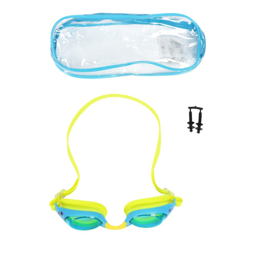 Очки для плавания ONLYTOP, детские + беруши, цвет жёлтый (9144640)