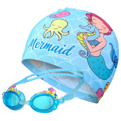 Набор для плавания детский ONLYTOP «Русалка»: шапочка, очки, мешок (4478122)