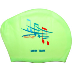 Шапочка для плавания SPRINTER SWIM TEAM KW-N (для длинных волос) ноты, зелёный