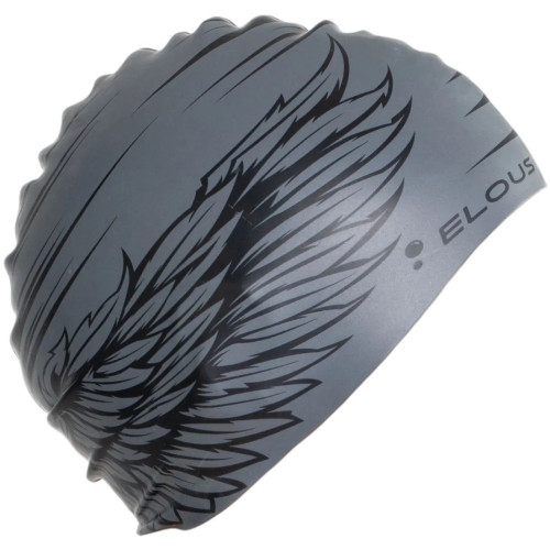 Шапочка для плавания ELOUSE BIG Wing EL0011, силиконовая, серая