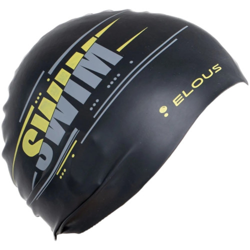 Шапочка для плавания ELOUSE BIG Swim EL0011, силиконовая, черный