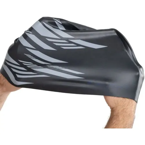 Шапочка для плавания ELOUSE BIG Line EL0011, силиконовая, черно-серая