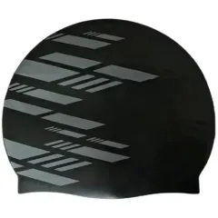 Шапочка для плавания ELOUSE BIG Line EL0011, силиконовая, черно-серая