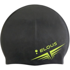 Шапочка для плавания ELOUSE EL005 однотонная, силиконовая, черная