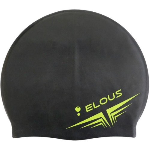 Шапочка для плавания ELOUSE EL005 однотонная, силиконовая, черная