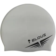 Шапочка для плавания ELOUSE EL005 однотонная, силиконовая, серая
