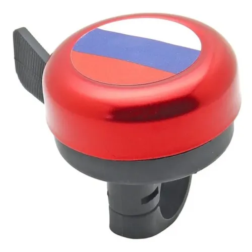 Велозвонок 001, алюминий/пластик, с флагом 