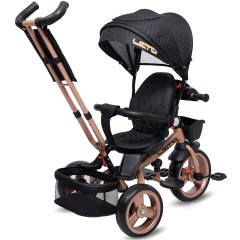 Велосипед 3-х кол. LETO, 12/10 PU, сидение 360, черный