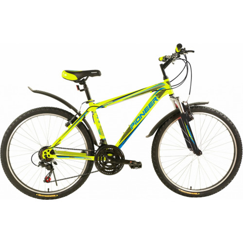 Велосипед PIONEER 26" COWBOY, рама 16", 21-ск, зел/черн/син