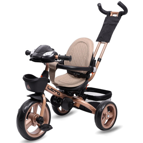 Велосипед 3-х кол. LETO, 12/10 PU, сидение 360, бежевый
