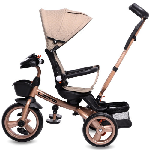 Велосипед 3-х кол. LETO, 12/10 PU, сидение 360, бежевый