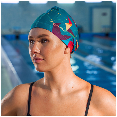 Шапочка для плавания ONLYTOP Swim, тканевая, обхват 54-60см (2388951)