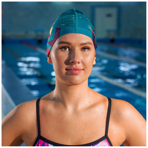 Шапочка для плавания ONLYTOP Swim, тканевая, обхват 54-60см (2388951)
