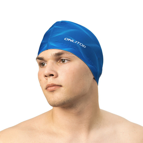 Шапочка для плавания ONLYTOP Swim, тканевая, обхват 54-60см (2388965)