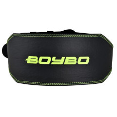 Пояс т/а BoyBo Premium BW650 черный/зеленый кожа 3XL