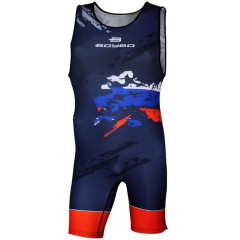 Трико борцовское BOYBO FLAG BT15 одностороннее, цв черный, р. L