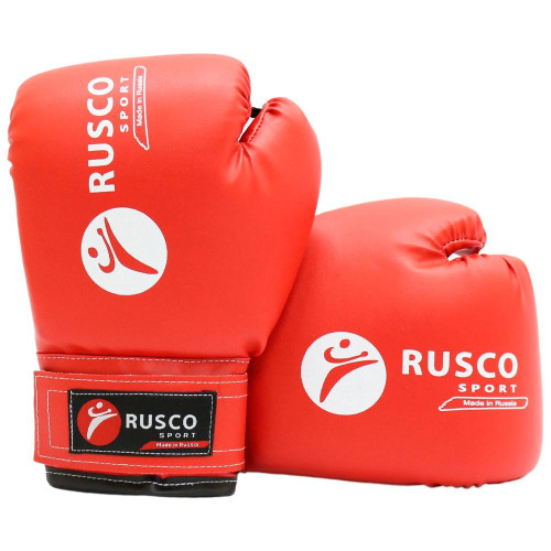 Перчатки боксерские RUSCOsport BOXER детские, кож.зам., 8 OZ, красные