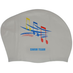 Шапочка для плавания SPRINTER SWIM TEAM KW-N (для длинных волос) ноты, черный