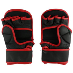 Перчатки ММА BoyBo Wings кожа черно-красные размер L