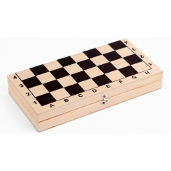 Игра настольная ШАХМАТЫ обиходные (доска дерево 29 х 29 см, фигуры дерево, король h-9 см, пешка h-4 