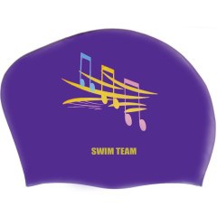 Шапочка для плавания SPRINTER SWIM TEAM KW-N (для длинных волос) ноты, синий