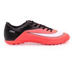 Бутсы ф/б VIRTEY TURF 21091 CORIA, иск.кожа, цв.коралл/черный, р.39