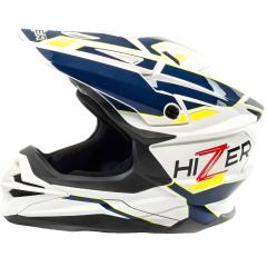 Шлем мото кроссовый HIZER J6803 (XL) white/blue (14688)