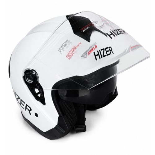 Шлем мото открытый HIZER J232 #1 (M) white (2 визора) 23575