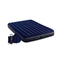 Матрац INTEX 64765 "CLASSIC DOWNY AIRBED FIBER-TECH", 152х203х25см, с подушками и насосом