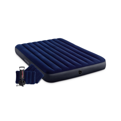 Матрац INTEX 64765 "CLASSIC DOWNY AIRBED FIBER-TECH", 152х203х25см, с подушками и насосом