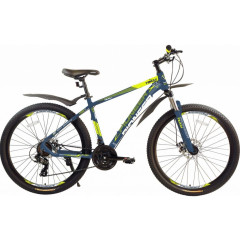 Велосипед PIONEER 27,5" TEAM, ал, рама 18", 21-ск, т.сер/желт/бел