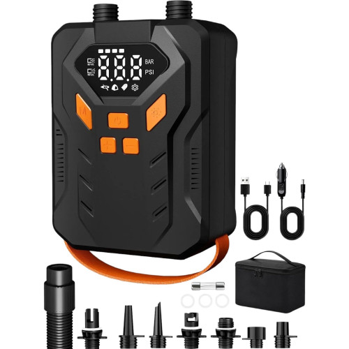 Насос портативный OZ для SUP, каяка и лодки 20 PSI с LED дисплеем и автоотключением
