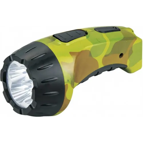 Фонарь ULTRAFLASH LED 3804ML (LED* 4) ПЛАСТИК. камуфляж со встр. вилкой, аккум.: заряд. от сети