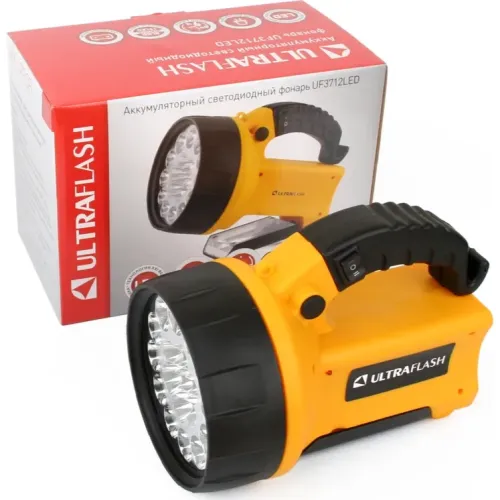 Фонарь-прожектор ULTRAFLASH Led 3712 (Led*19/8) пластик, акк.2Ah, з/у (13263)