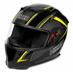 Шлем мото интеграл HIZER J5311 (S) black/lemon (13510)