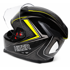 Шлем мото интеграл HIZER J5311 (S) black/lemon (13510)