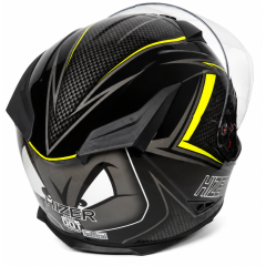 Шлем мото интеграл HIZER J5311 (S) black/lemon (13510)