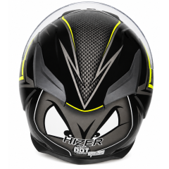 Шлем мото интеграл HIZER J5311 (S) black/lemon (13510)