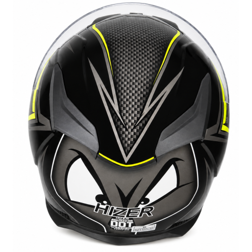 Шлем мото интеграл HIZER J5311 (S) black/lemon (13510)