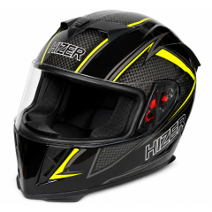 Шлем мото интеграл HIZER J5311 (M) black/lemon (13511)