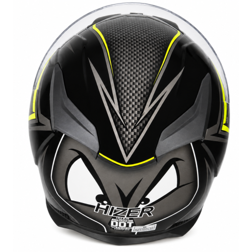 Шлем мото интеграл HIZER J5311 (M) black/lemon (13511)