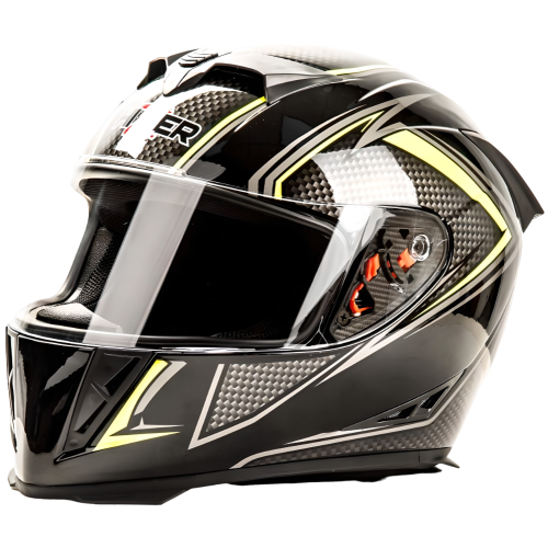 Шлем мото интеграл HIZER J5311 (M) black/lemon (13511)
