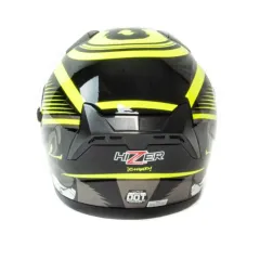 Шлем мото открытый HIZER J228 (M) black/neon yellow (14694)