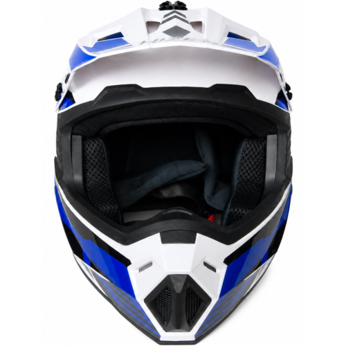 Шлем мото кроссовый HIZER J6801 #6 (XL) white/blue (17228)
