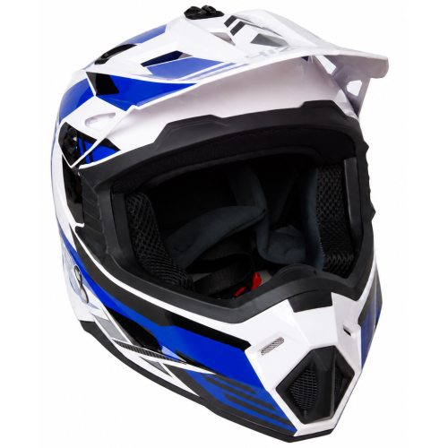 Шлем мото кроссовый HIZER J6801 #6 (XL) white/blue (17228)