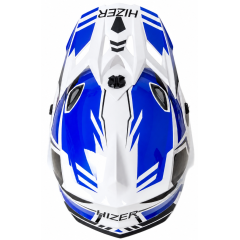 Шлем мото кроссовый HIZER J6801 #6 (XL) white/blue (17228)
